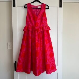 KATE SPADE NEW‎ YORK TARGET Pink Red Floral Sleeveless Midi Dress Size 10